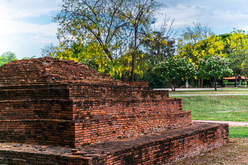 Ancient buddha figures in (SRI SUKHOT) temple is an ancient buddhist temple in Chan Palace is a Buddhist temple It is a major tourist attraction in Phitsanulok,Thailand.