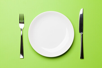 Empty plate and silverware