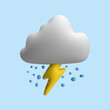 Thunder minimal icon concept 3d rendering