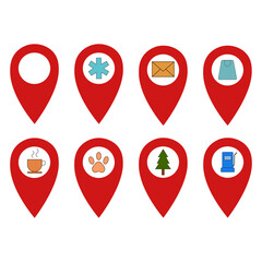Poster - vector pin point location marker icon on map eps 10