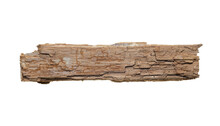 Fragment Of Dead Rotten Wood Taken From The Forest, Full Focus, Clipping Path, No Shadows. Dead Rotten Wood - An Element For Design, The Concept Of Ecology And Dead Wood.