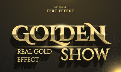 Poster - editable 3d golden text effect