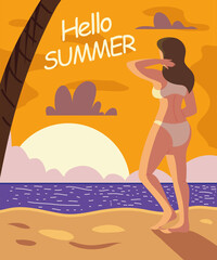 Wall Mural - hello summer banner