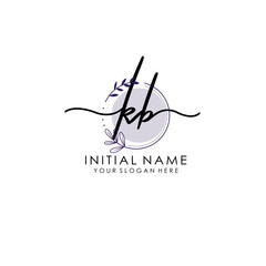 Wall Mural - KB Luxury initial handwriting logo with flower template, logo for beauty, fashion, wedding, photography