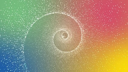 Wall Mural - spiral shiny vortex spinning on a 4k colorful background with floating particles.