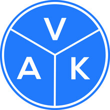 VAK Letter Logo Design On White Background. VAK  Creative Circle Letter Logo Concept. VAK Letter Design.