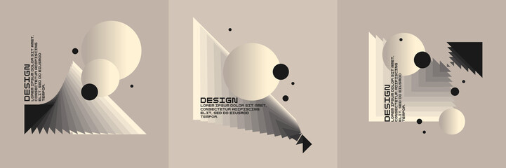 Poster - composition with geometric shapes. abstract background for design. trendy stylish graphics. experime