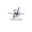PK Luxury initial handwriting logo with flower template, logo for beauty, fashion, wedding, photography