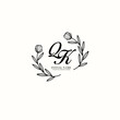 © Rensi - QK Initial letter handwriting and signature logo. Beauty vector initial logo .Fashion  boutique  floral and botanical