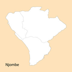 Naklejka na meble High Quality map of Njombe is a region of Tanzania