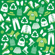 Seamless pattern with recycled clothes. Sustainable and ecological clothing. Textile reuse.