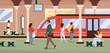 Underground subway station interior with passengers vector illustration. Cartoon crowd of people travel, waiting and standing on platform with metro train background. City transportation concept