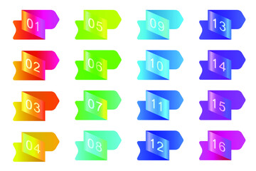 Fototapete - bullet icons with numbers vector set. gradient bullet points, isolated on a white background. 3d ren