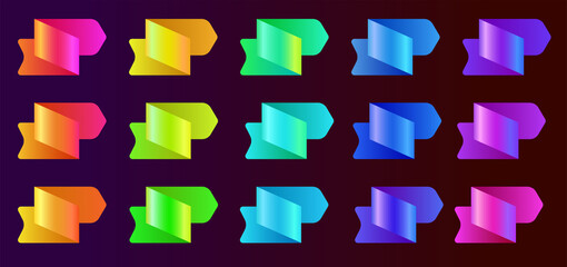 Fototapete - Abstract bullet points in different color gradient. Abstract geometric design elements, 3D rendering. Bullet marker set, infographic design elements.