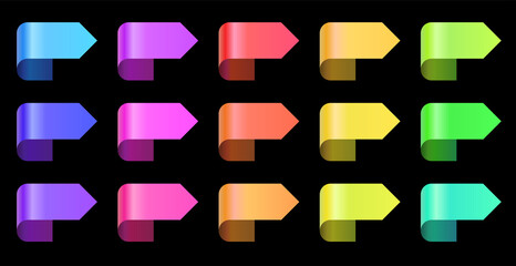 Fototapete - abstract bullet points in different color gradient. abstract geometric design elements, 3d rendering