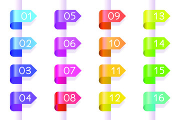 Fototapete - bullet icons with numbers vector set. gradient bullet points, isolated on a white background. 3d ren