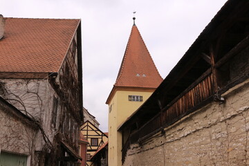 Historische Gebäude in der Altstadt der Stadt Berching in Bayern