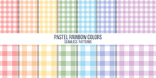 Lumberjack Rainbow Pastel Colors Seamless Patterns Collections