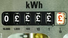 The Rising Cost Of Power And Energy. An Electricity Meter Numerical Display Measuring The Increase And Fall In Energy Prices In British Pound Symbols. Stop Motion Animation.