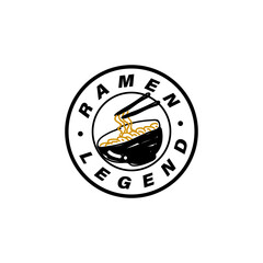 Poster - Ramen logo design template concept vector
