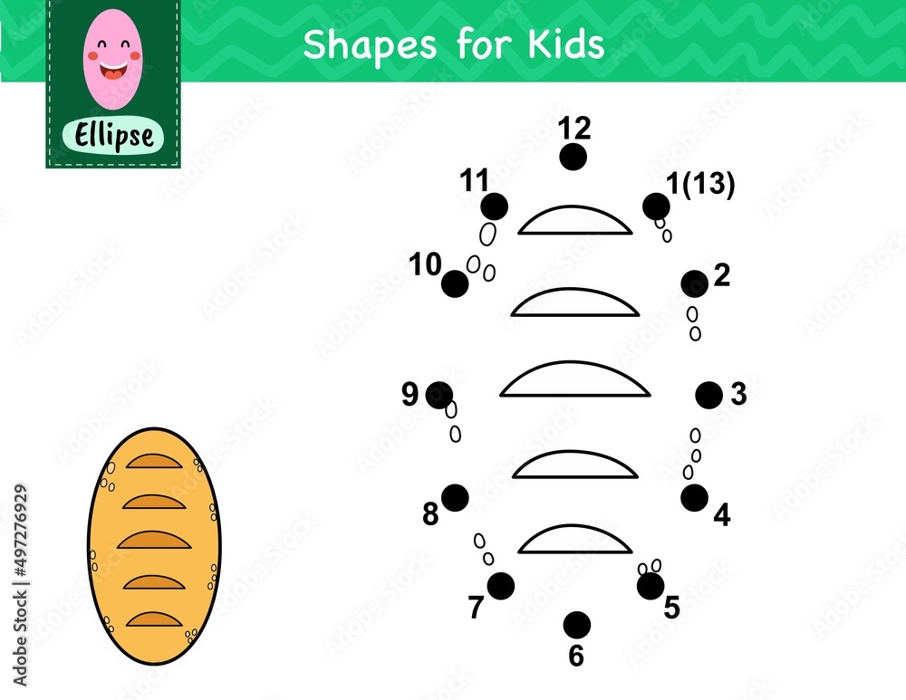 Vector de Stock Connect the dots and draw a bread. Dot to dot number ...