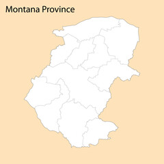 Naklejka na meble High Quality map of Montana is a province of Bulgaria