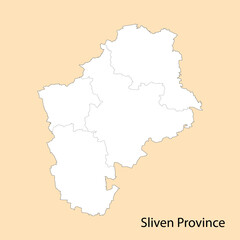 Naklejka na meble High Quality map of Sliven is a province of Bulgaria