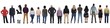 © curto - rear view of large group of people on white background