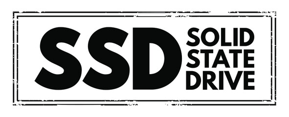 Poster - ssd solid state drive - solid-state storage device that uses integrated circuit assemblies to store 