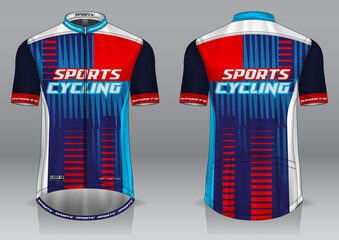 Wall Mural - Jersey cycling template design uniform front and back view