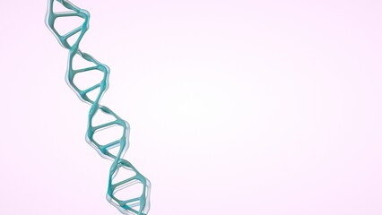 Double helix DNA structure. DNA icon isolated on background. Medical science, Biotechnology design Genetic engineering 3d illustration or gene cells concept background Dna modified Abstract backgrund