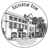 Fototapeta Konie - Black and white drawing of the Rainbow Row – series of thirteen colorful historic houses in Charleston. The longest cluster of Georgian row houses in the United States.