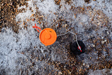 Pot With Lid, Gas Cylinder Top View, Dishes Hiking Food Nature.