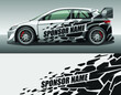 Car wrap vinyl racing decal geometric ornament. Abstract sport background design print template. Vector illustration.