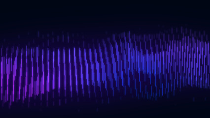 Poster - Dynamic wave of lines. Abstract futuristic background. Big data visualization. 3D rendering.