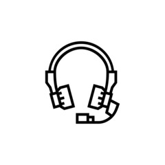 Poster - headset vector icon. computer component icon outline style. perfect use for logo, presentation, website, and more. simple modern icon design line style