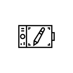 Poster - pen tablet vector icon. computer component icon outline style. perfect use for logo, presentation, website, and more. simple modern icon design line style