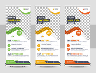 Wall Mural - Corporate rollup banner, pull up, business flyer, display, x-banner, and flag-banner Set