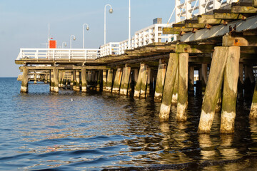 Wall Mural - Old wooden pier in Sopot, Baltic Sea coast	