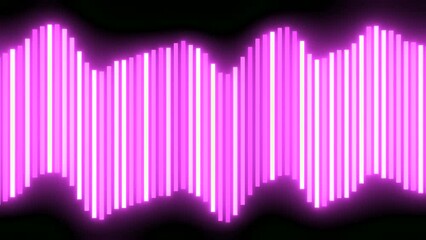 Poster - Colorful lines moving in style of music. Design. Sound waves of colorful lines on black background. Beautiful music strip with moving waves lines