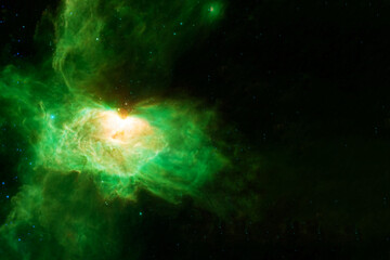 Wall Mural - green space nebula. elements of this image furnished by nasa