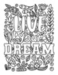 Live Your Dream Motivational Quote Coloring Page 