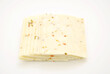 Pepper Jack Cheese Slices Isolated Over a White Background