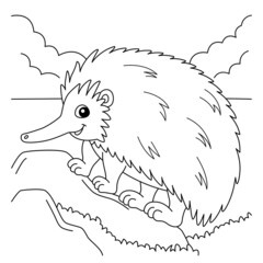 Wall Mural - Echidna Animal Coloring Page for Kids