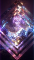 Wall Mural - cool abstract mirror framed geometric fractal looping background