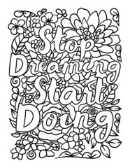 Stop Dreaming Start Doing Motivational Coloring