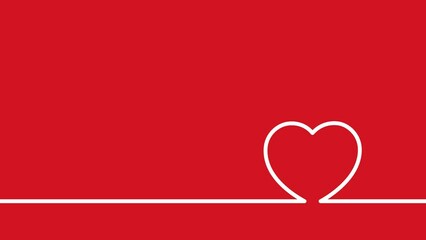 Wall Mural - heart animation love | 2d animated love hearts | drawing line heart | valentine heart romance weddin