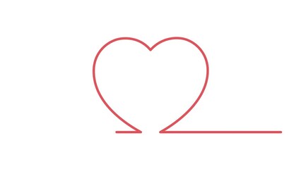 Wall Mural - heart animation love | 2d animated love hearts | drawing line heart | valentine heart romance weddin