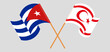 © valyalkin - Crossed and waving flags of Cuba and Northern Cyprus