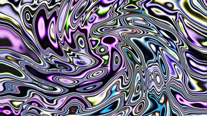 Wall Mural - dark holographic rainbow holo swirl background